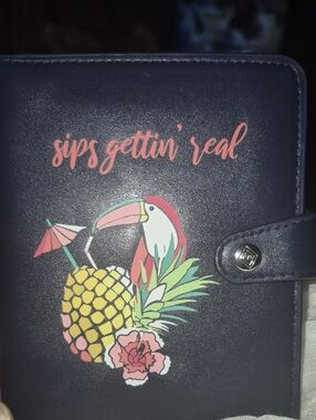 Sips Gettin' Real Navy Passport with cardholderTropical Toucan & Pineapple